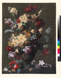 Fleurs dans un vase sur un rebord (Bélier), fin du 18ème siècle